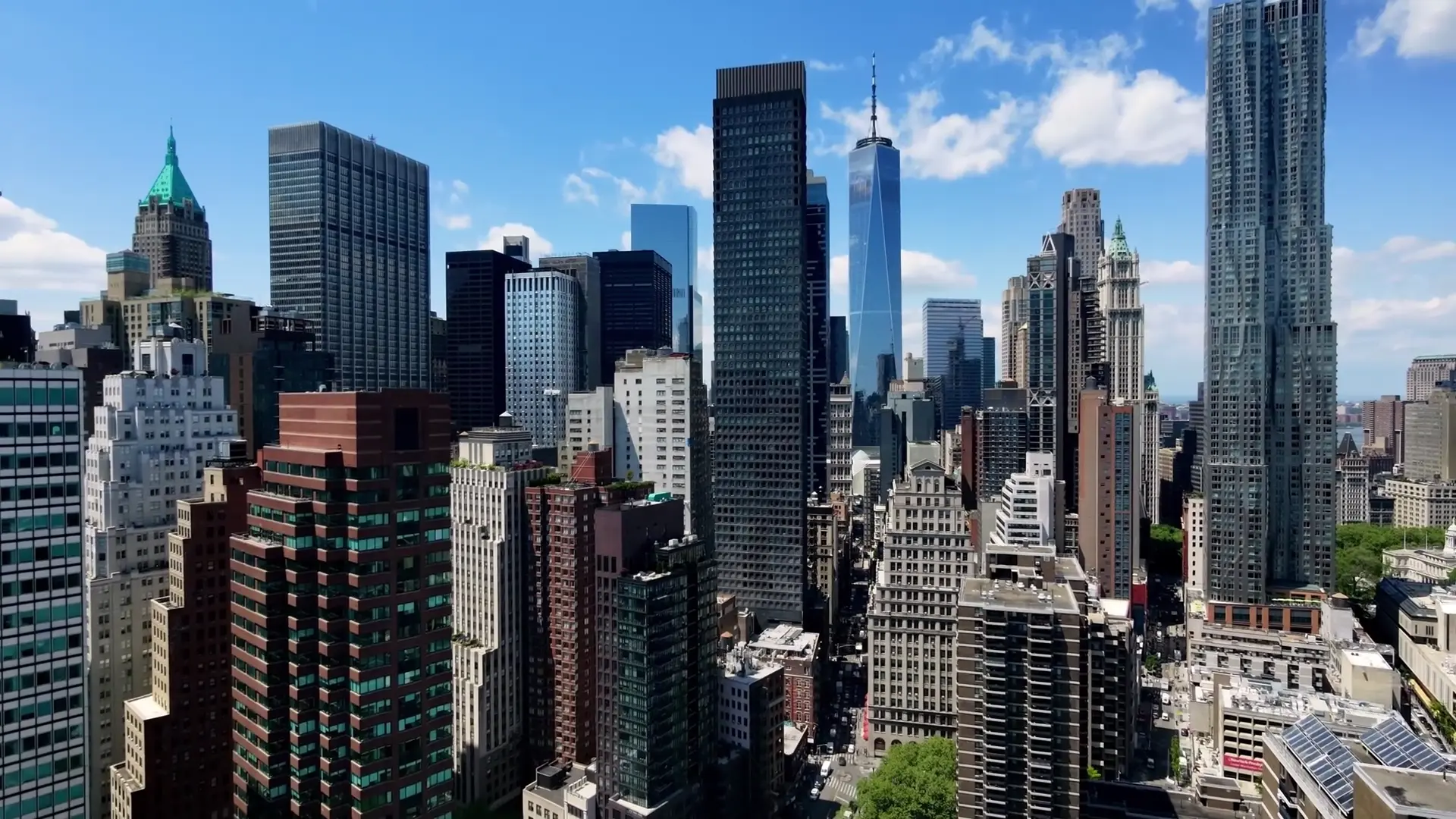 Modern city skyline with office buildings